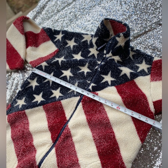 Rare black mountain American flag Sherpa jacket - Picture 9 of 13